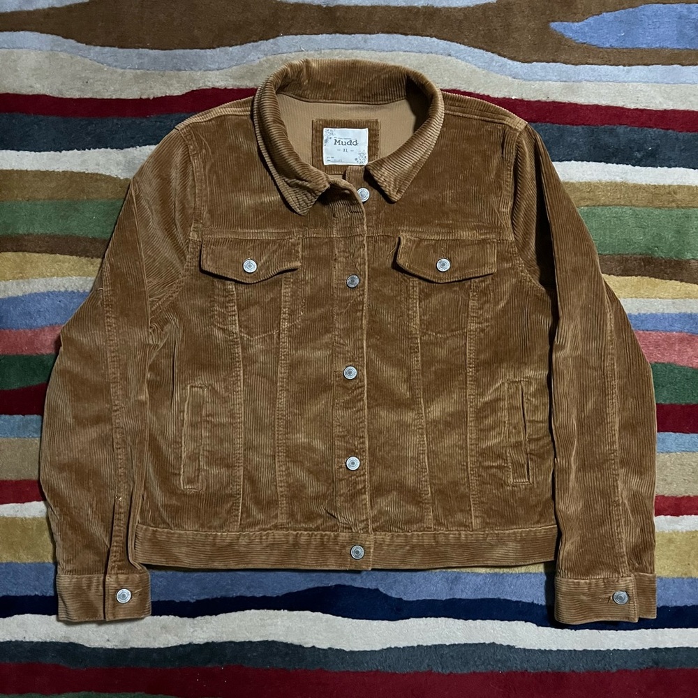 Mudd Women's Brown Corduroy Button Up Short Jacket  Sz XL
